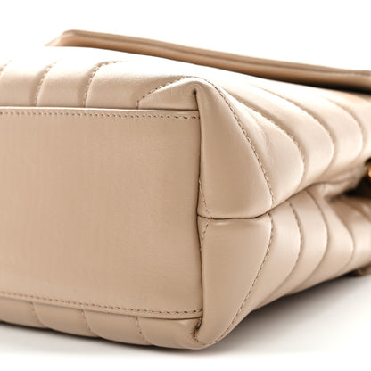 Saint Laurent Calfskin Y Quilted Monogram Small Loulou Chain Satchel Dark Beige 10 of 10