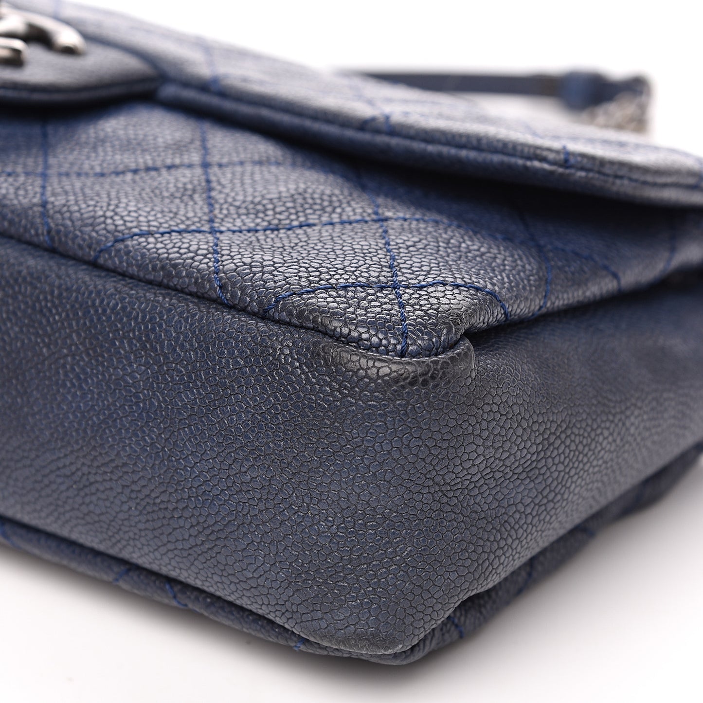 Caviar Quilted Medium Simply CC Flap Blue