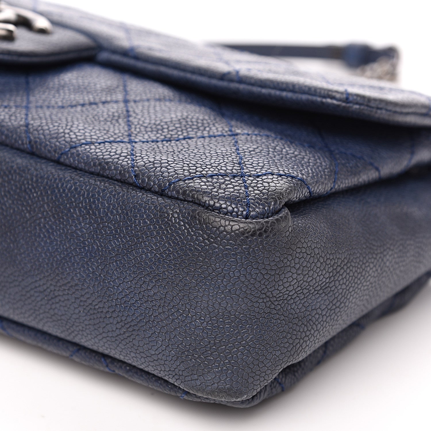 Chanel Caviar Quilted Medium Simply CC Flap Blue 9 of 14