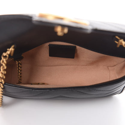Gucci Calfskin Matelasse Super Mini GG Marmont Shoulder Bag Black 5 of 10