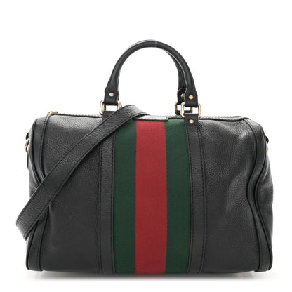 Gucci Calfskin Vintage Web Medium Boston Black 1 of 17