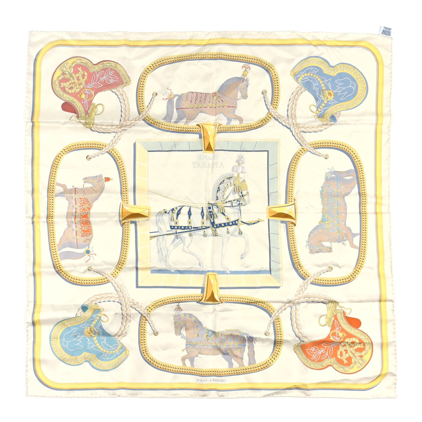 Silk Grand Apparat Forever Scarf 90 Creme Gold Multicolore