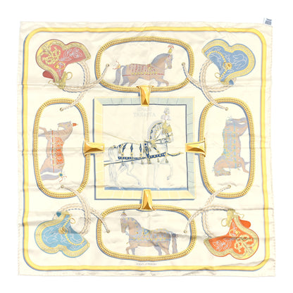 Hermes Silk Grand Apparat Forever Scarf 90 Creme Gold Multicolore 2 of 5