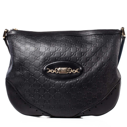 Gucci Guccissima Punch Shoulder Bag Black 1 of 9