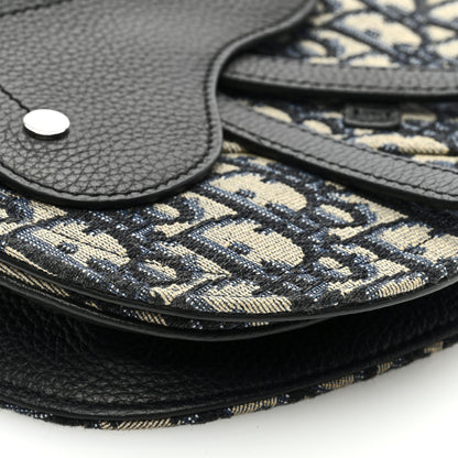 Christian Dior Oblique Saddle Messenger Pouch Beige Black 8 of 9