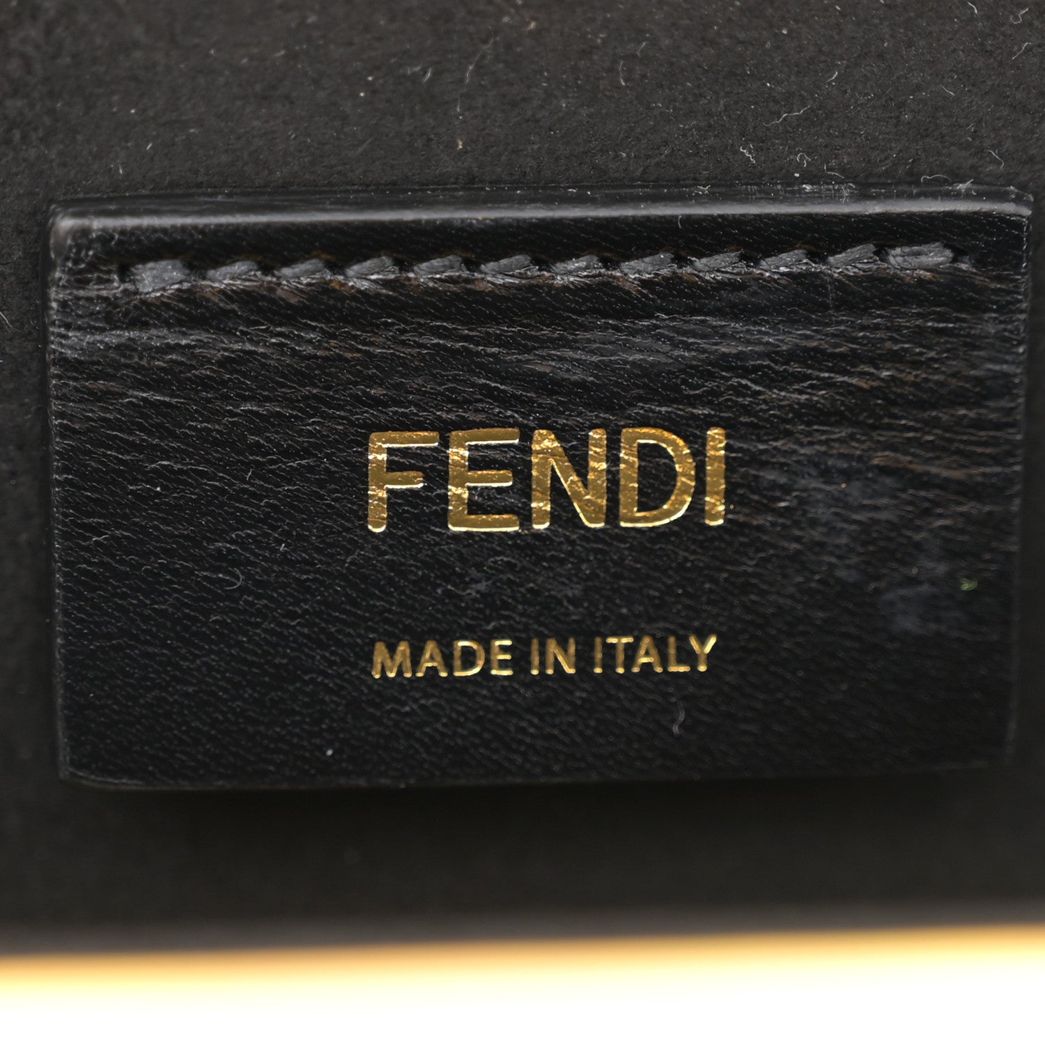 Fendi Vitello Fluffy Logo Horizontal Box Crossbody Bag Yellow Box Black 6 of 14