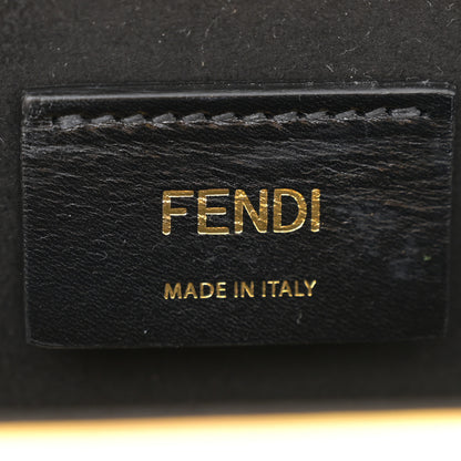Fendi Vitello Fluffy Logo Horizontal Box Crossbody Bag Yellow Box Black 6 of 14