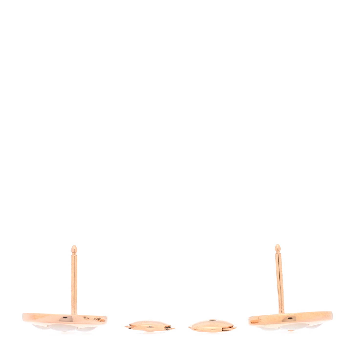 18K Pink Gold Mother of Pearl Color Blossom Sun Stud Earrings
