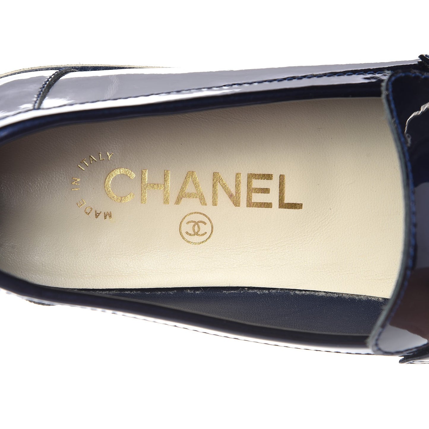 Patent CC Moccasin Loafers 40 Navy