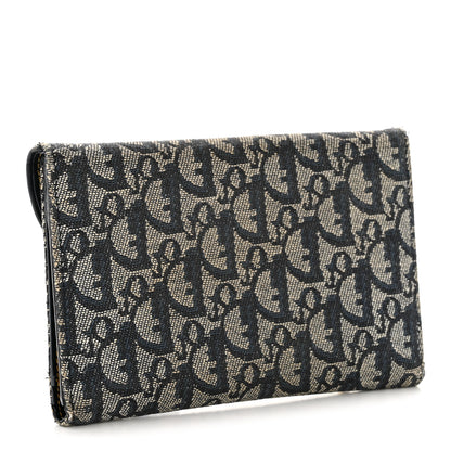 Christian Dior Monogram Saddle Wallet Navy 3 of 11