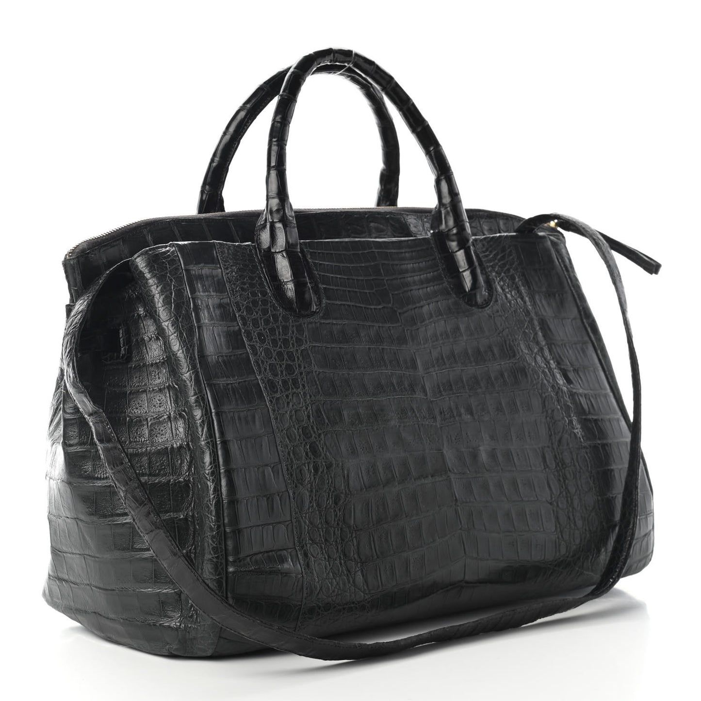 Crocodile Cristina Satchel Dark Grey
