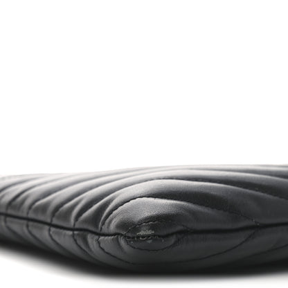 Saint Laurent Calfskin Matelasse Chevron Monogram A5 Wristlet Black 9 of 10