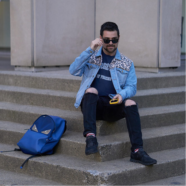 influencer wearing fendi monster backpack FASHIONPHILE
