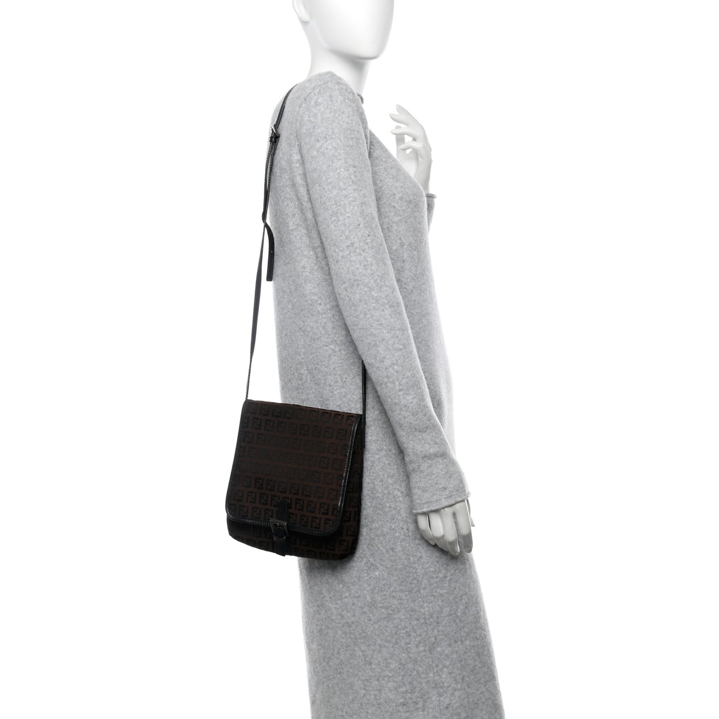 Zucchino Vitello Baguette Crossbody Tobacco Moro