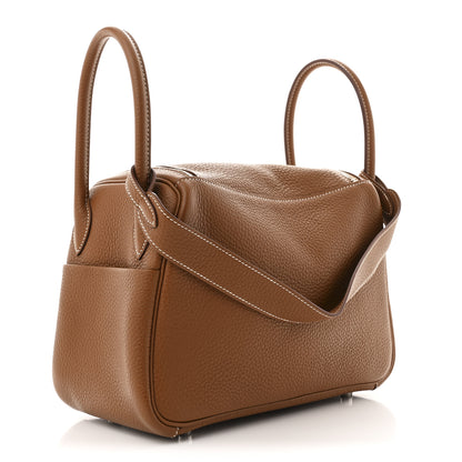 Hermes Taurillon Clemence Lindy 26 Gold 3 of 12