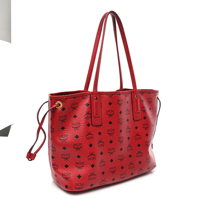 MCM Visetos Medium Liz Reversible Shopper Tote Ruby Red 4 of 29