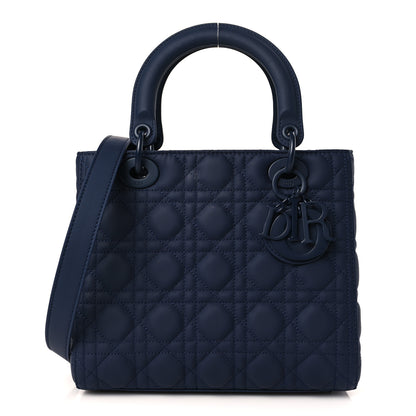 Christian Dior Ultra Matte Calfskin Cannage Medium Lady Dior Blue 1 of 9