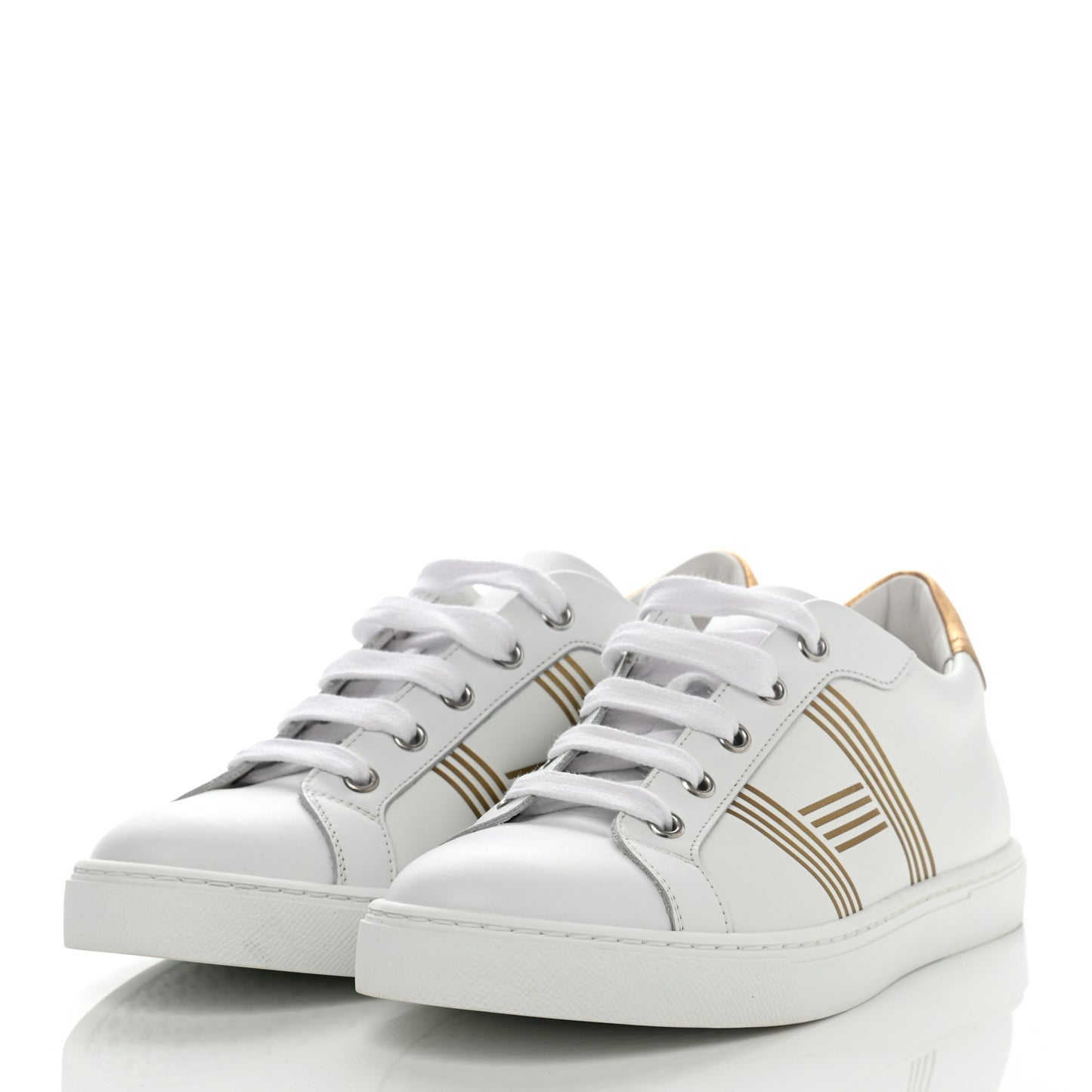 Nappa Womens Avantage Sneakers 38 White Gold
