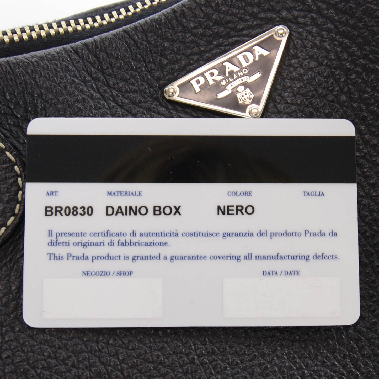 Vitello Daino Box Shoulder Bag Nero Black