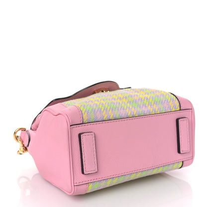 Versace Calfskin Tweed Medusa Small Top Handle Handbag Baby Pink Pineapple 4 of 8
