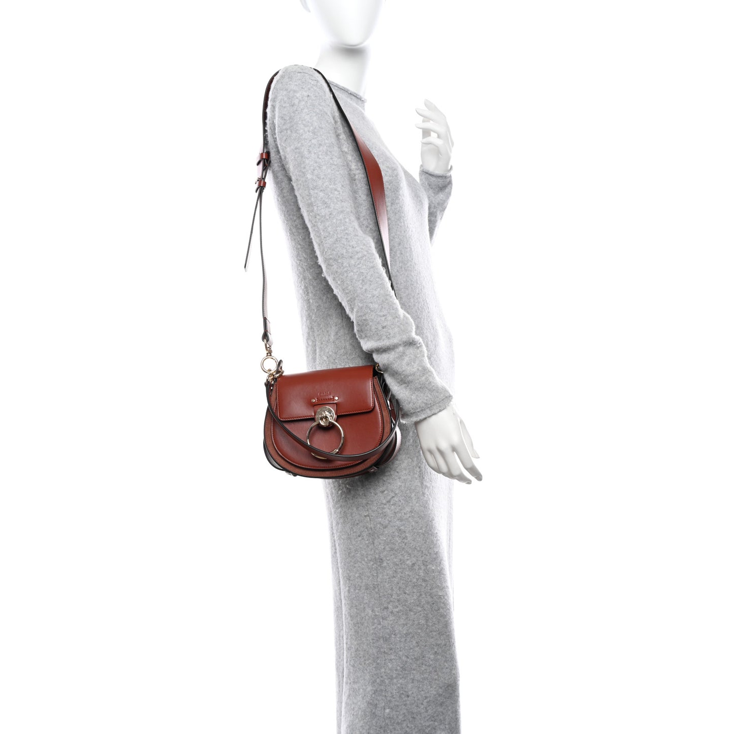 Calfskin Small Tess Bag Sepia Brown