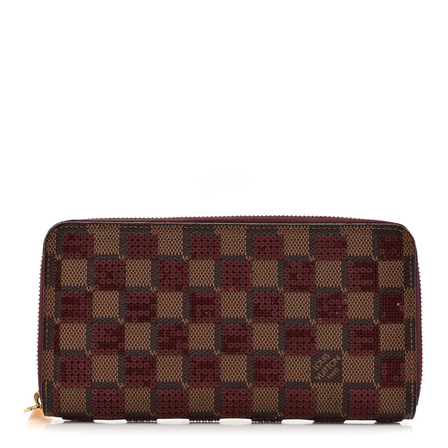 Damier Paillettes Zippy Wallet Red