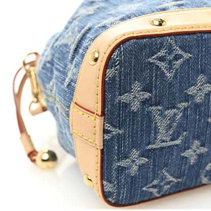 Louis Vuitton Monogram Denim Nano Noe Blue 8 of 9