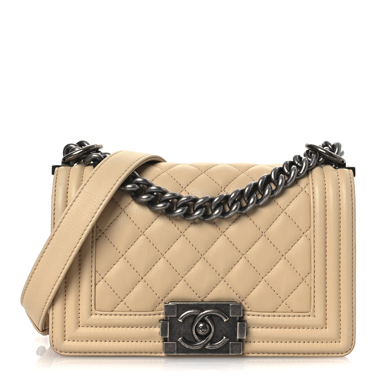 Chanel Calfskin Quilted Small Boy Flap Beige 1 of 13