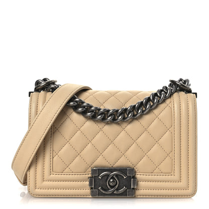 Chanel Calfskin Quilted Small Boy Flap Beige 1 of 13