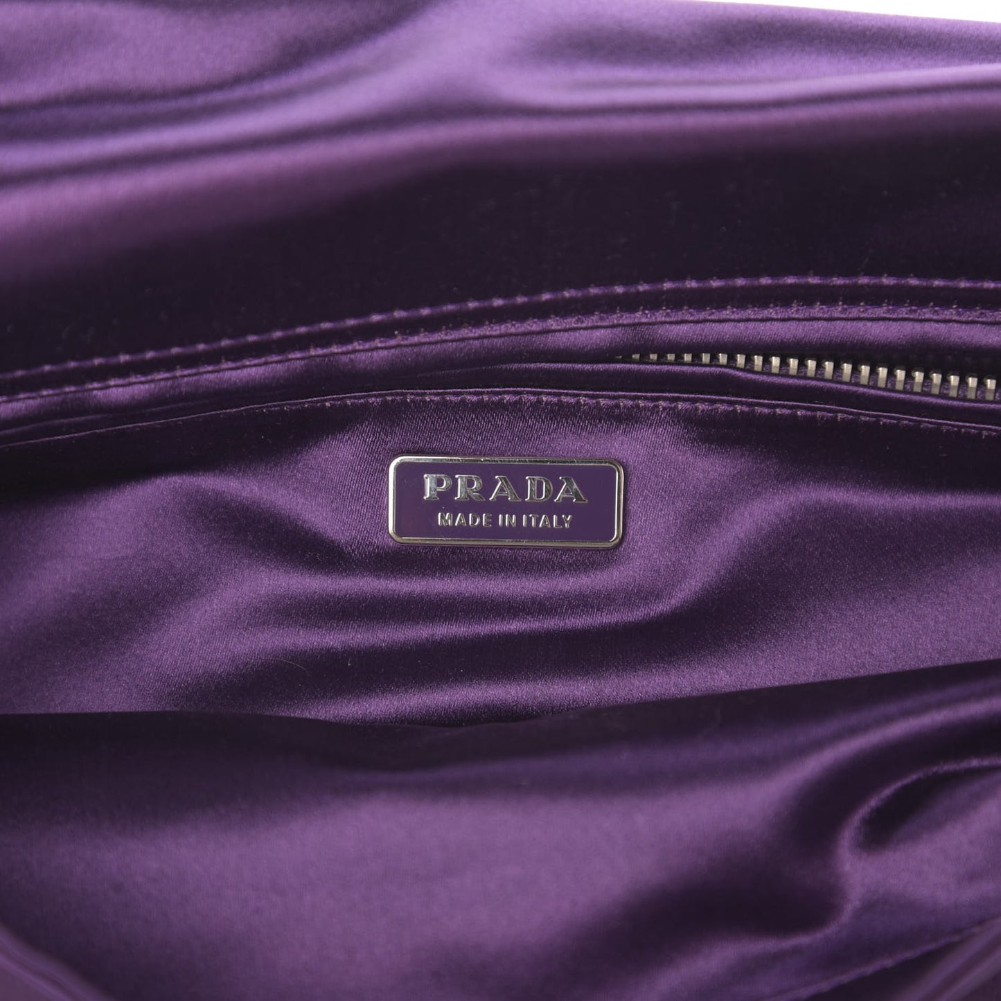 Satin Rasso Bow Pochette Clutch Viola