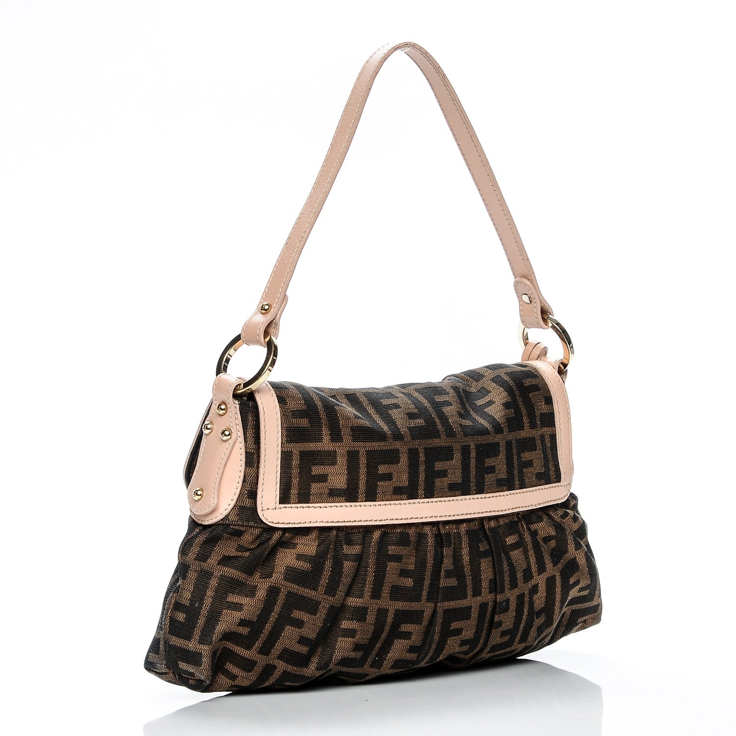 Fendi Zucca Cuoio Lucido Small Chef Shoulder Bag Tobacco Bois de Rose 3 of 8