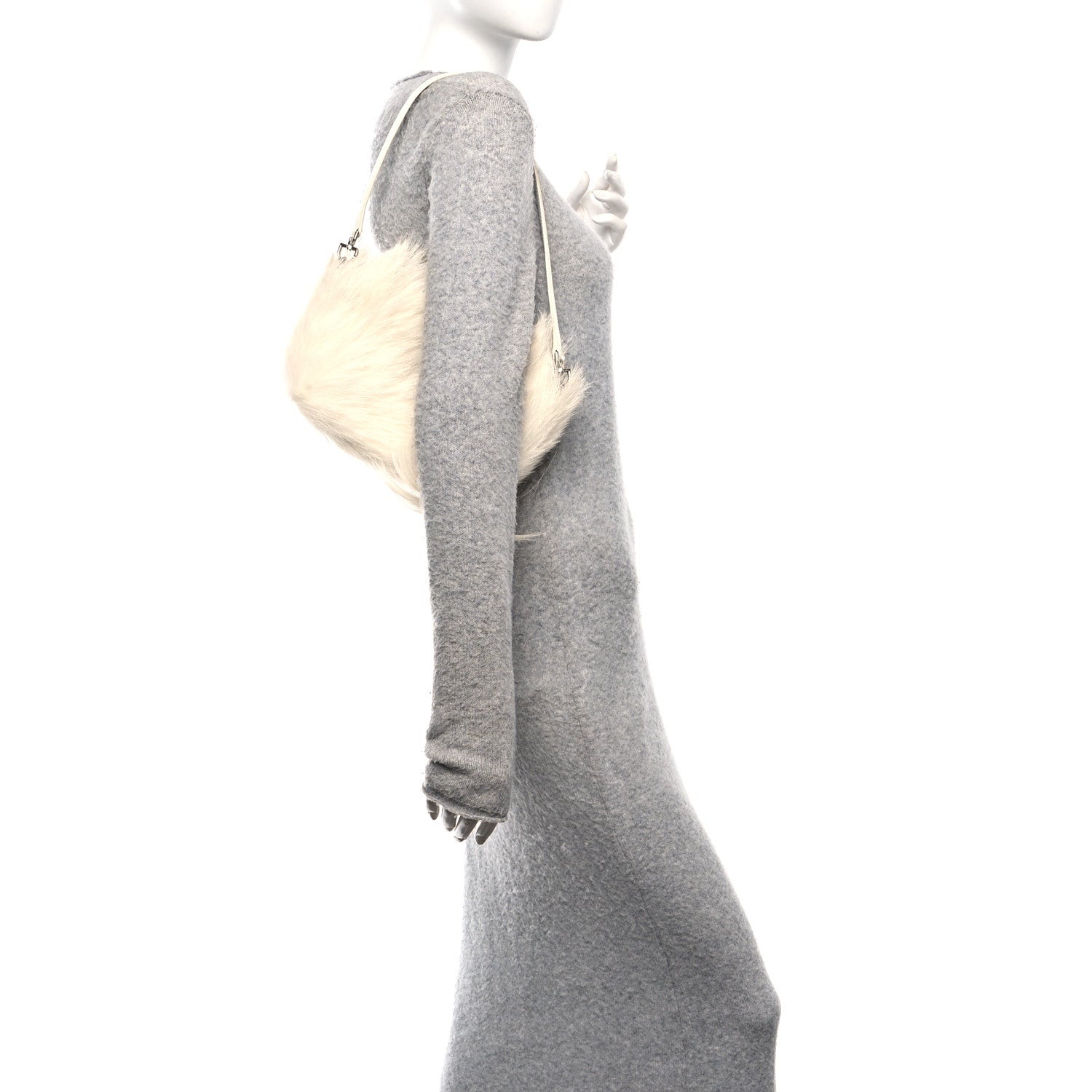 Givenchy Faux Fur XS Lock Antigona Shoulder Bag White 2 of 12