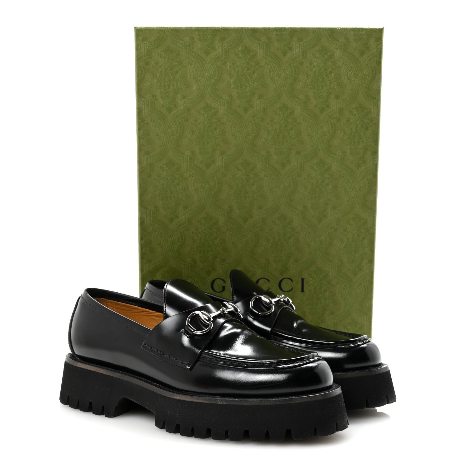Gucci Cordovan Lux Womens Horsebit 45mm Platform Loafers 39 Black 10 of 10