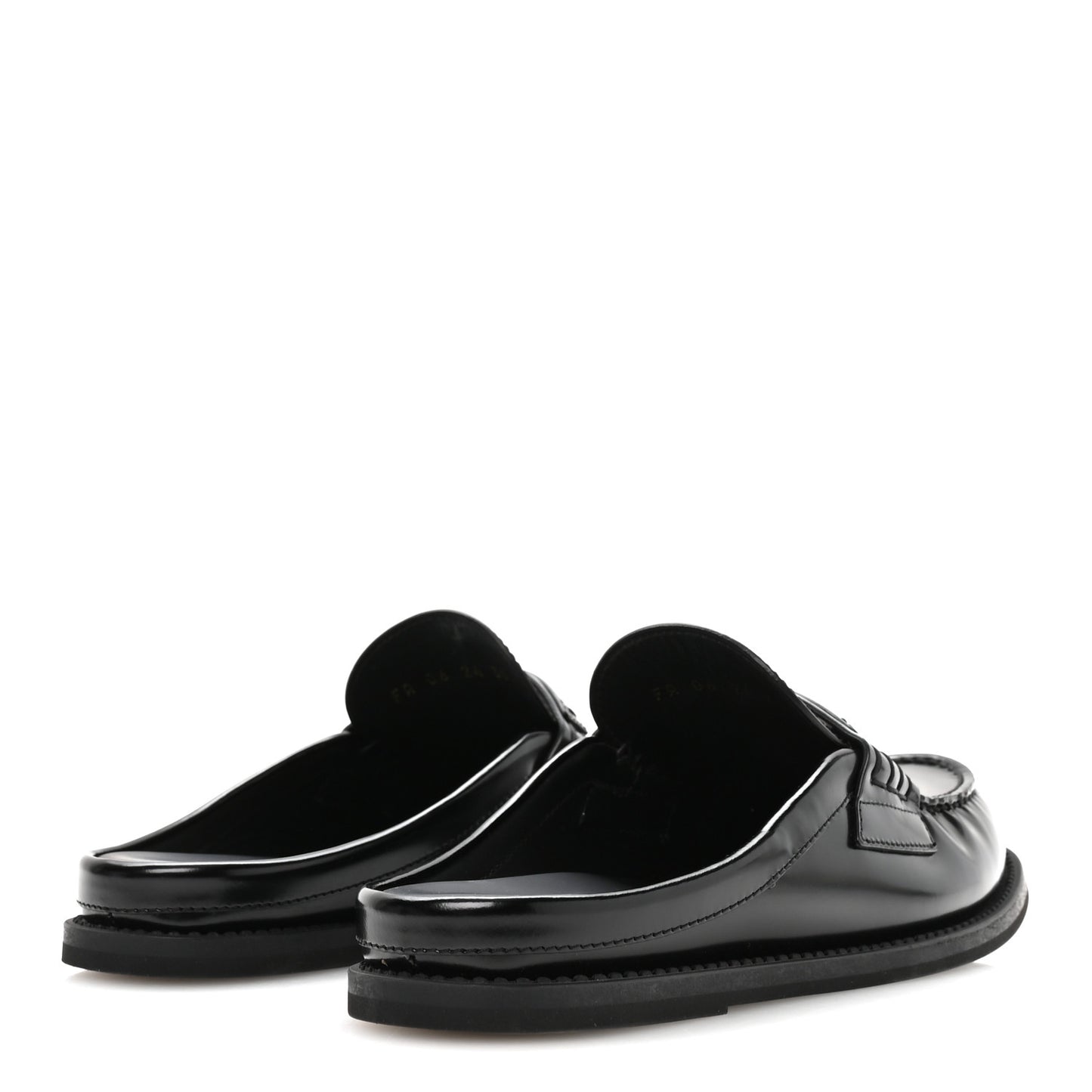 Brushed Calfskin Boy Loafer Mule 35.5 Black