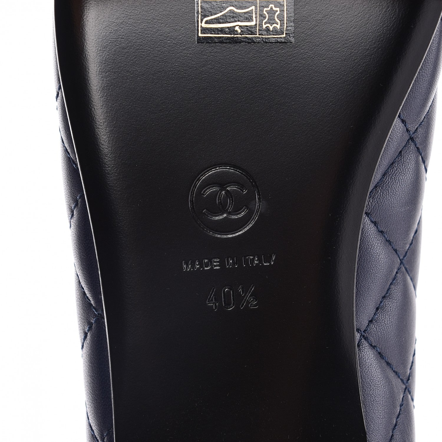 Chanel Lambskin Quilted CC Cap Toe Ballerina Flats 40.5 Navy 6 of 9