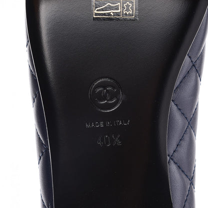 Chanel Lambskin Quilted CC Cap Toe Ballerina Flats 40.5 Navy 6 of 9