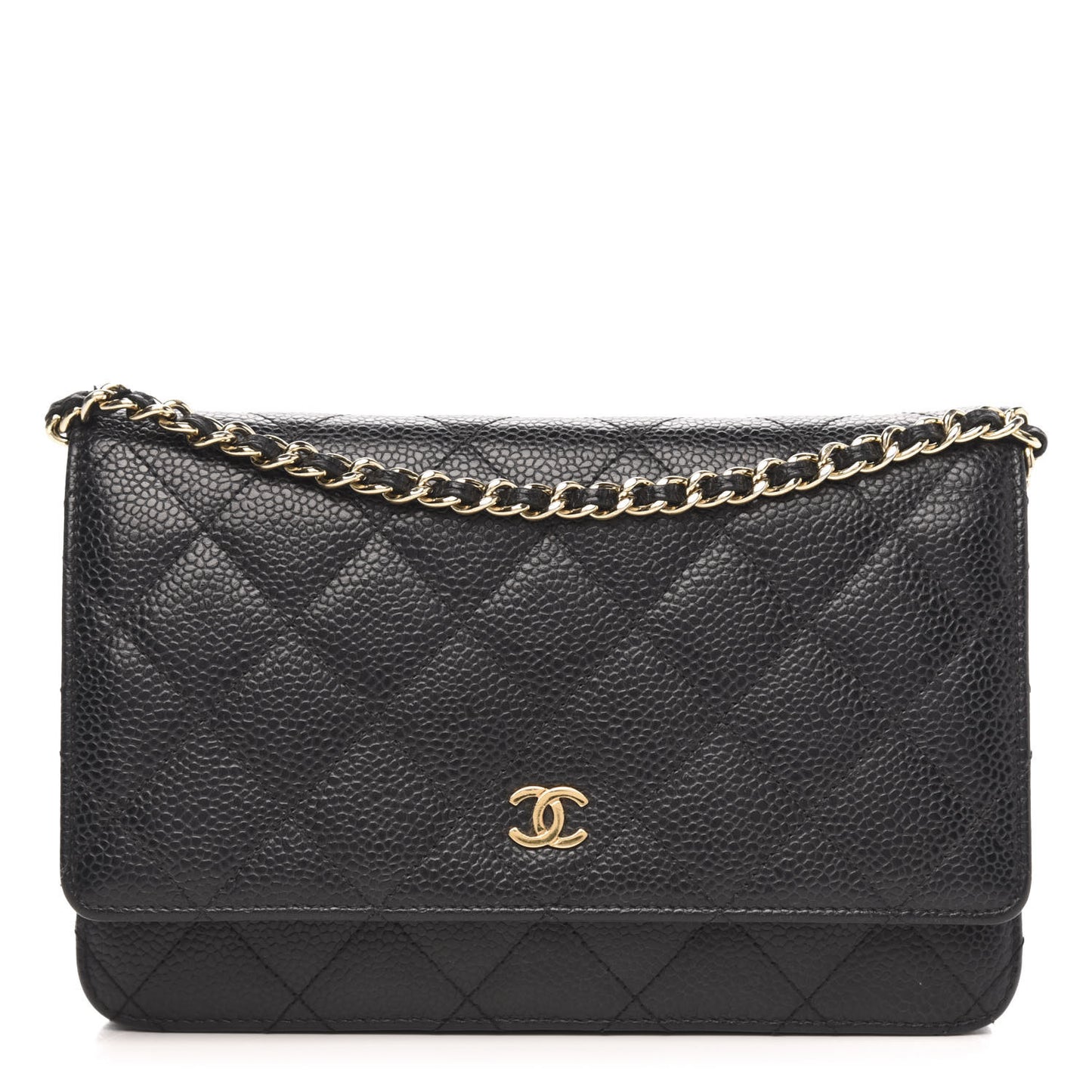 Caviar Quilted Wallet On Chain WOC Black