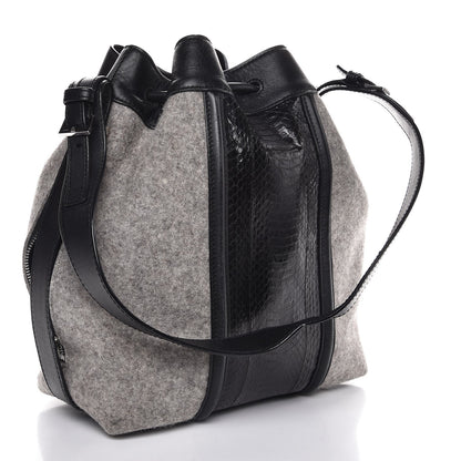 Alexander Wang Elaphe Felt Drawstring Bucket Black 3 of 15