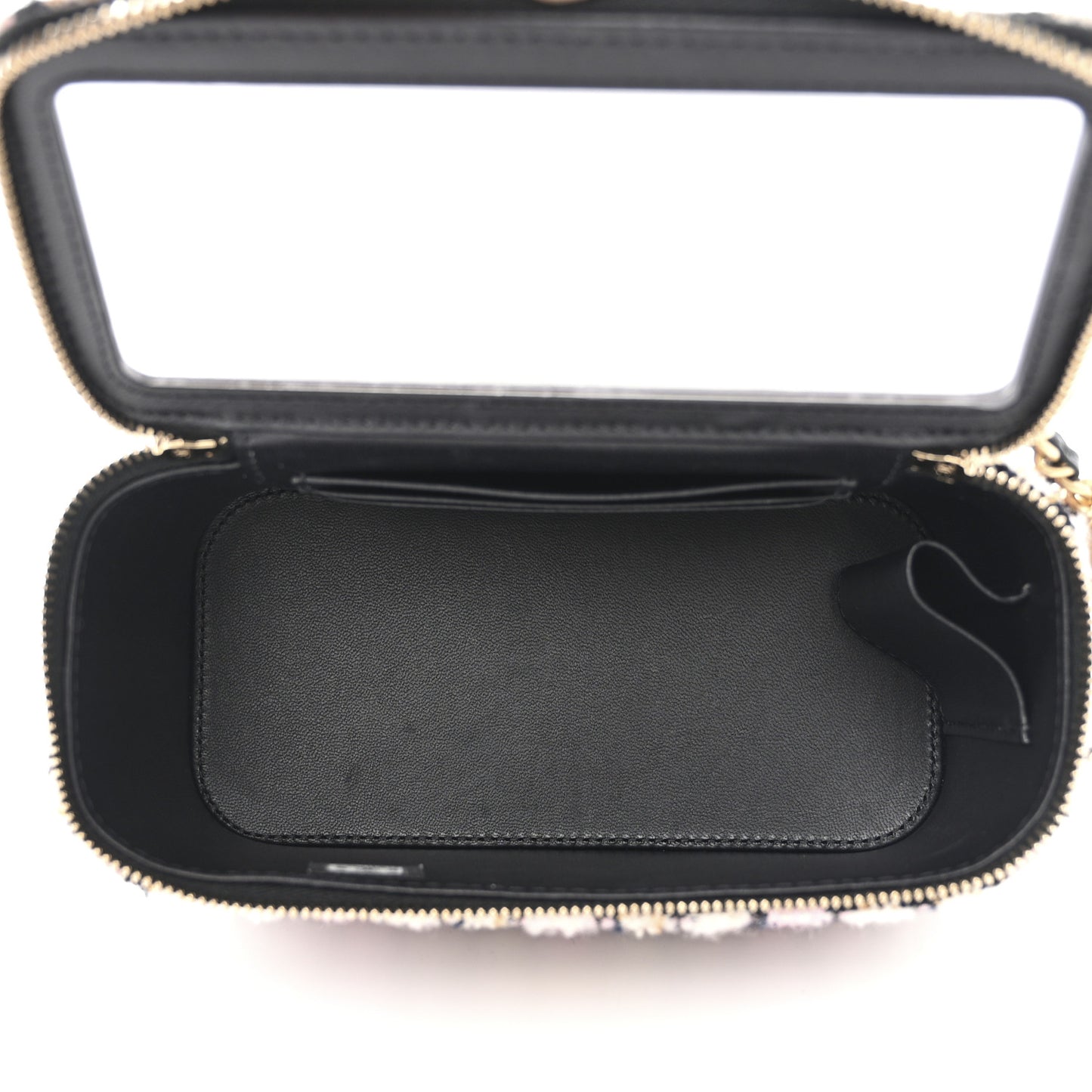 Tweed Pearl Crush Small Vanity Case With Chain Pink Multicolor
