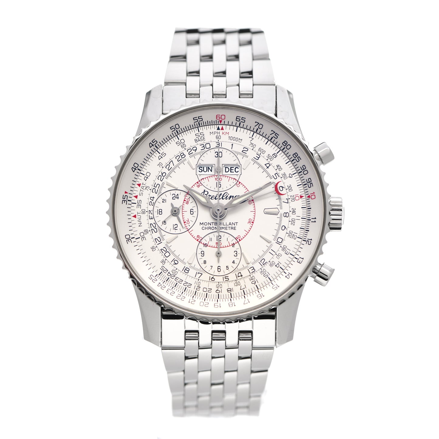 Stainless Steel 43mm Navitimer Montbrillant Chronograph Automatic Watch A21330