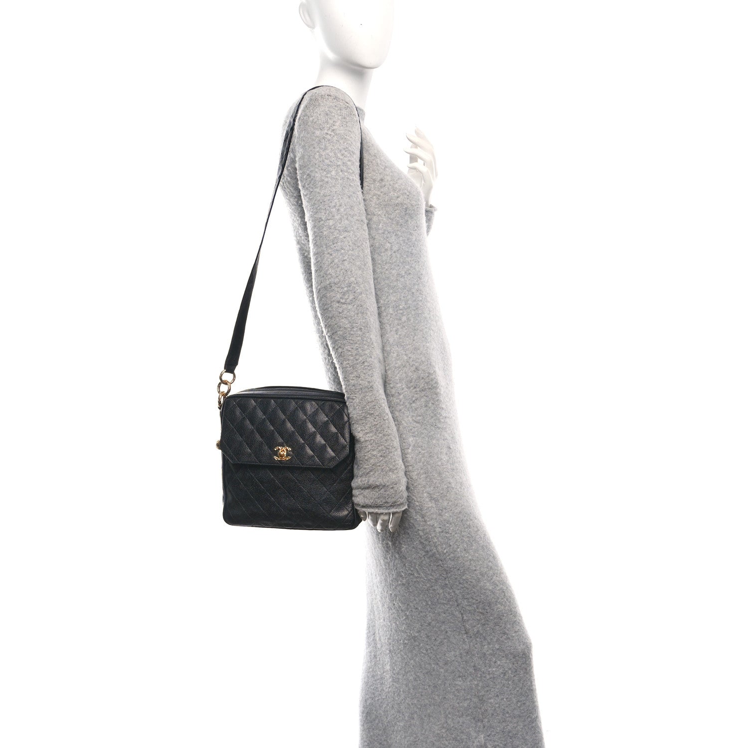 Chanel Caviar Quilted Flap Camera Case Black 2 of 11
