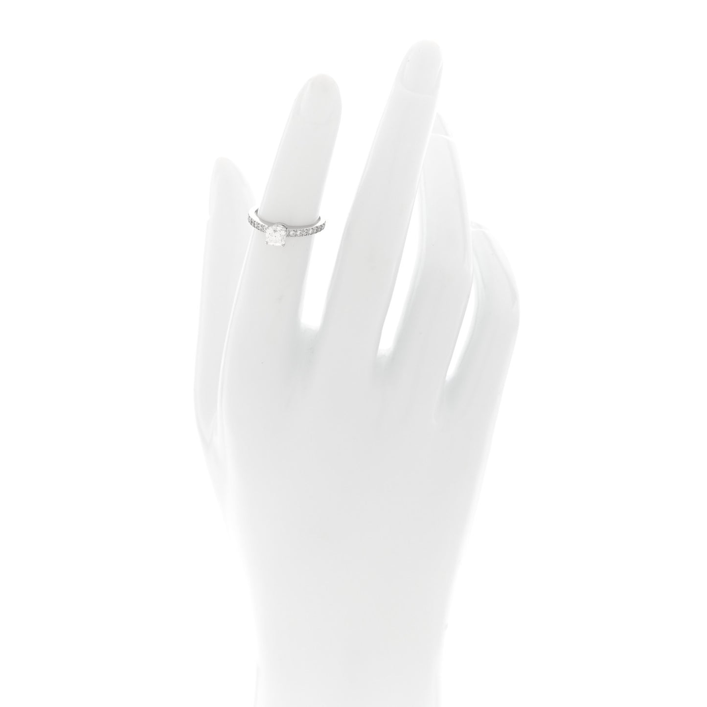 Platinum Diamond .43ct Novo Cushion Cut Engagement Ring 46 3.75