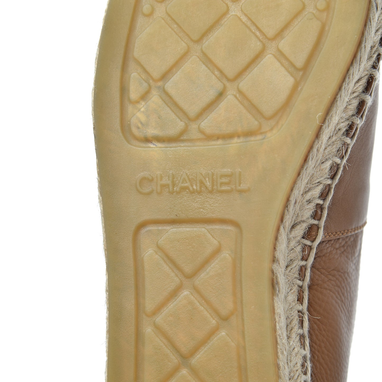 Calfskin CC Espadrilles 38 Light Brown