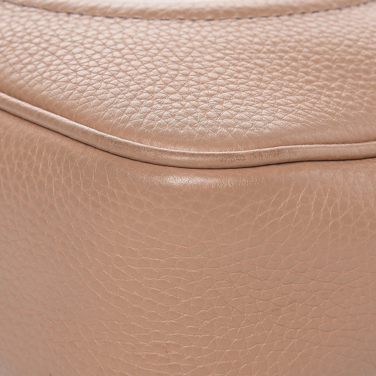 Pebbled Calfskin Small Soho Disco Bag Rose Beige
