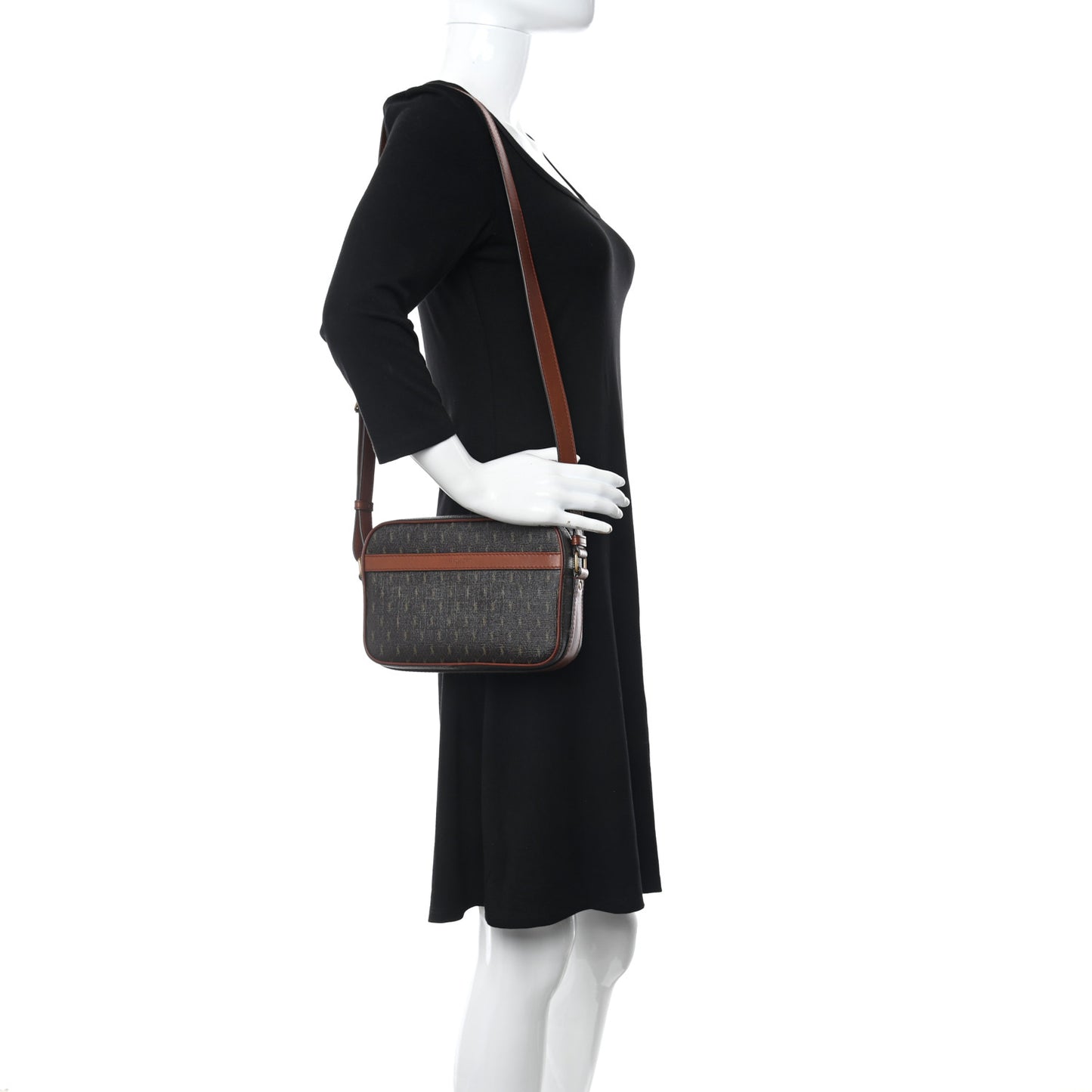 Canvas Smooth Calfskin Le Monogramme Camera Bag Chestnut