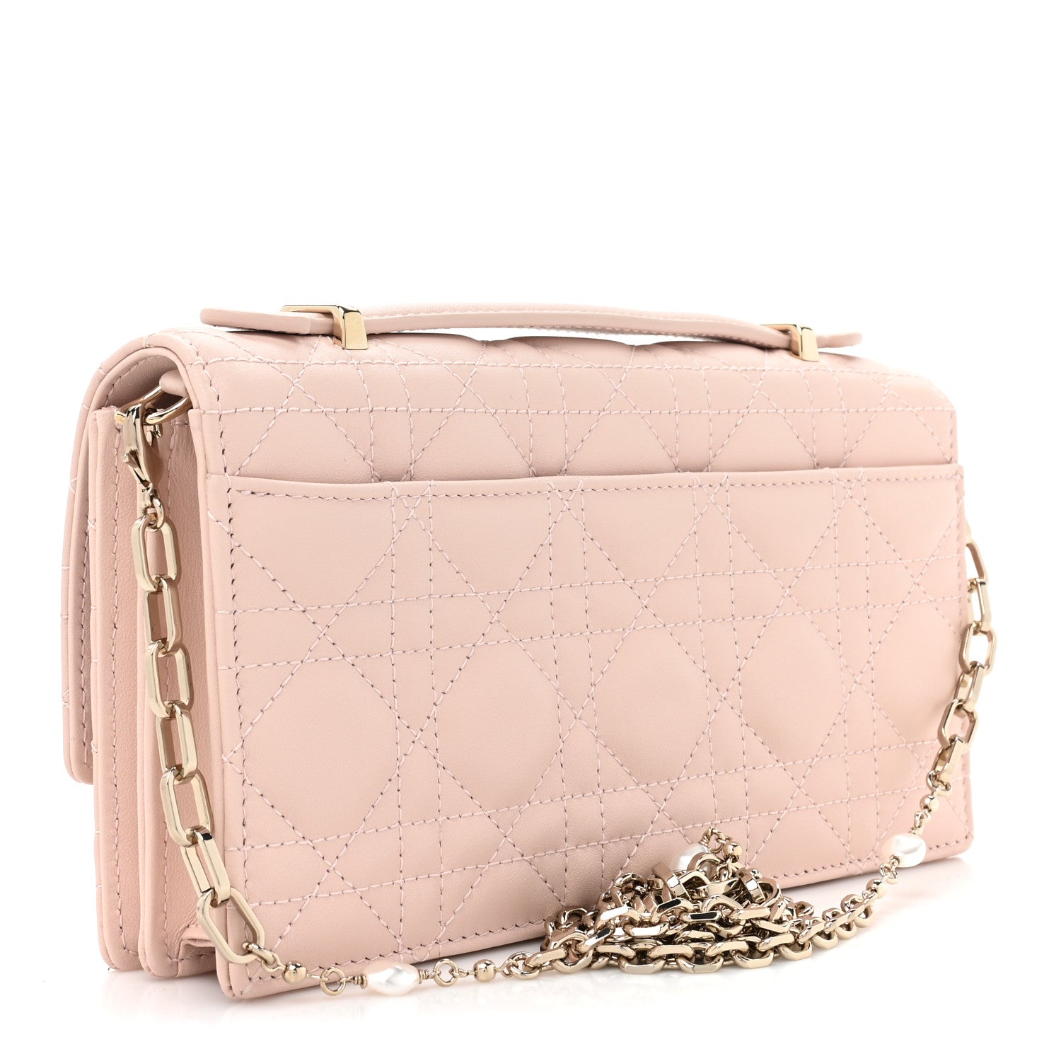 Christian Dior Lambskin Cannage Mini My Dior Top Handle Clutch Rose Poudre 4 of 13