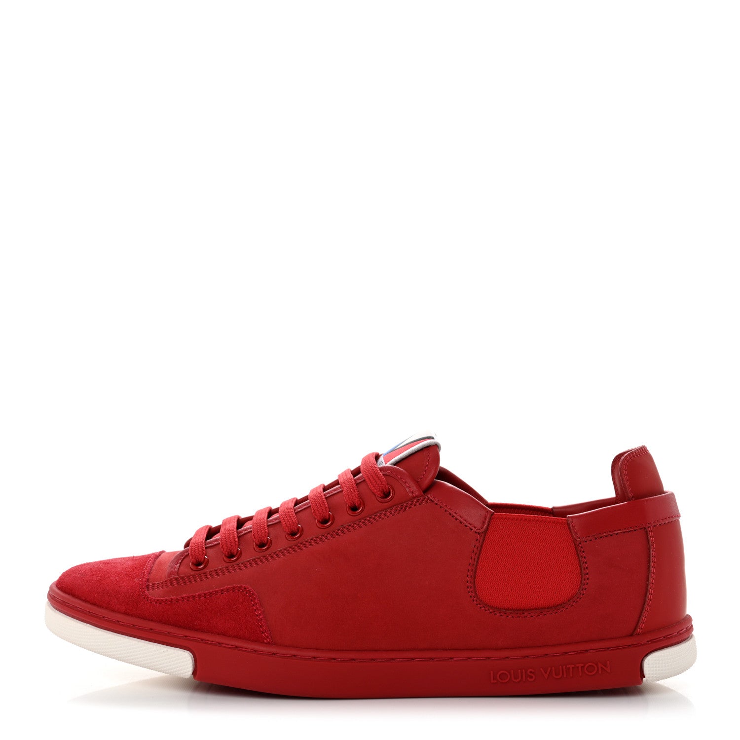 Louis Vuitton Suede Mens Americas Cup Slalom Sneakers 8 Red 1 of 8