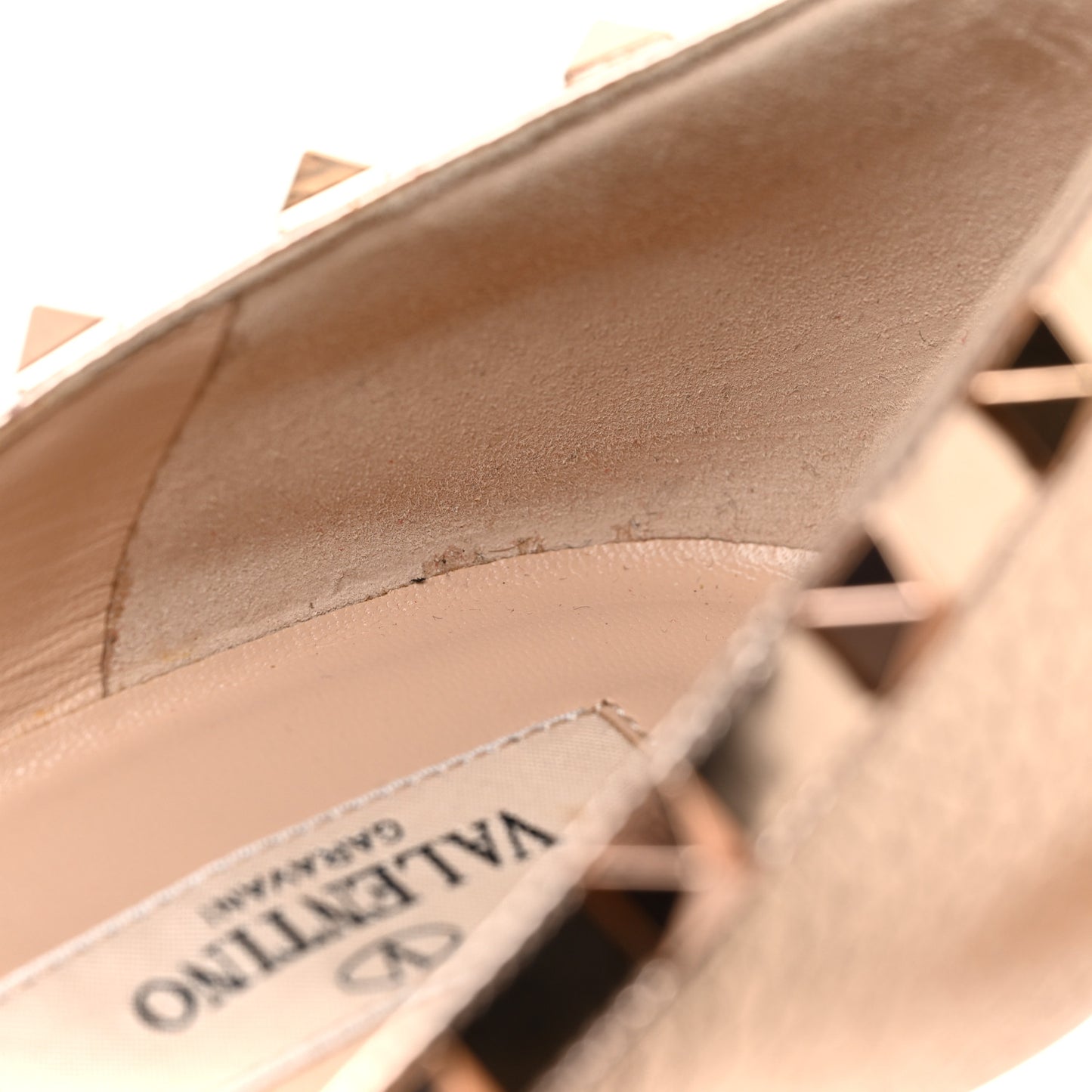 Metallic Pebbled Calfskin Rockstud 85mm Pumps 39.5 Rame