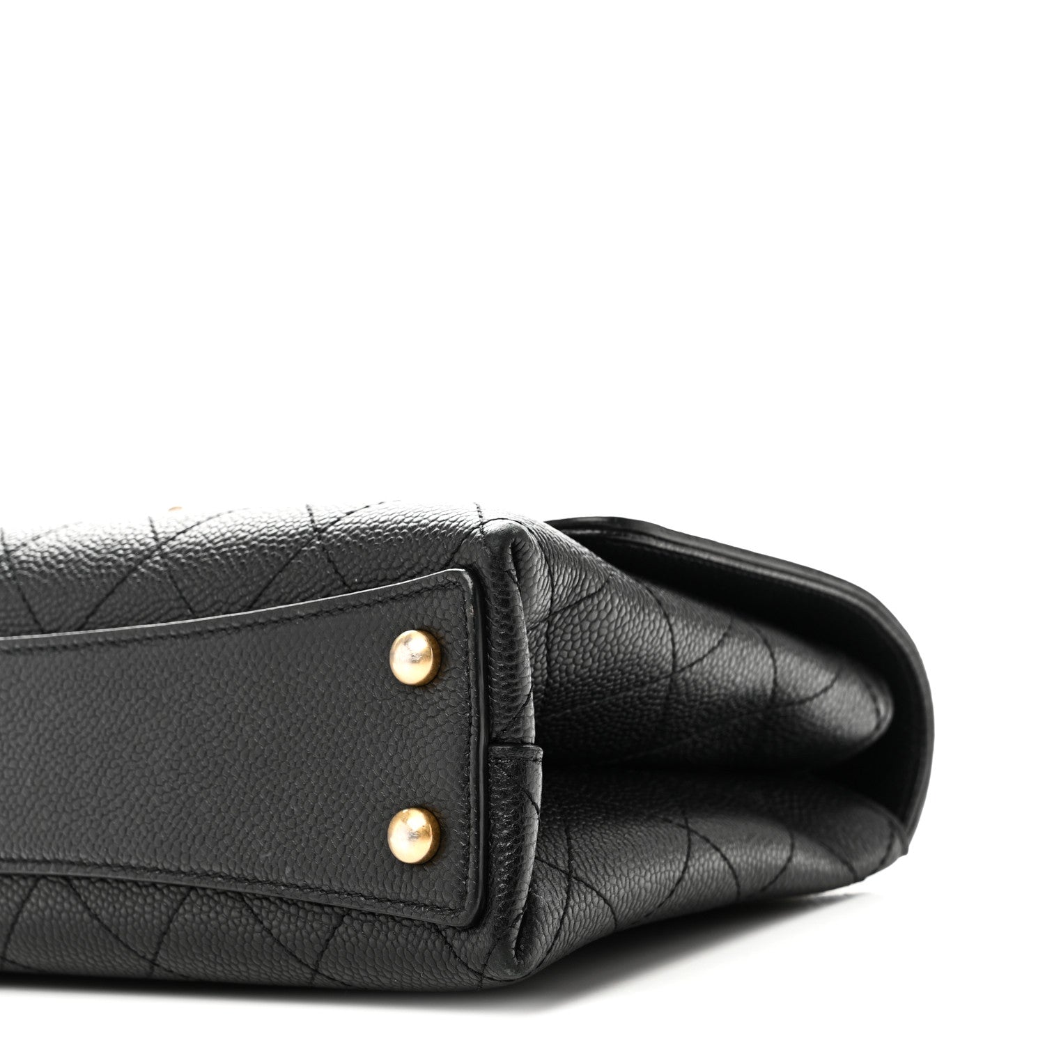 Chanel Caviar Diamond Stitched Small Top Handle Flap Black 9 of 10