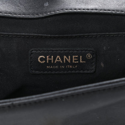 Chanel Calfskin Chevron Quilted Medium Boy Flap Black 6 of 11